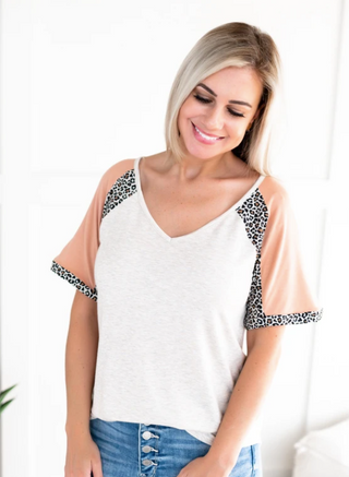 Stay With Me Blush Leopard Trip Top-In Store