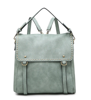 Indigo Backpack w/ Studded Details