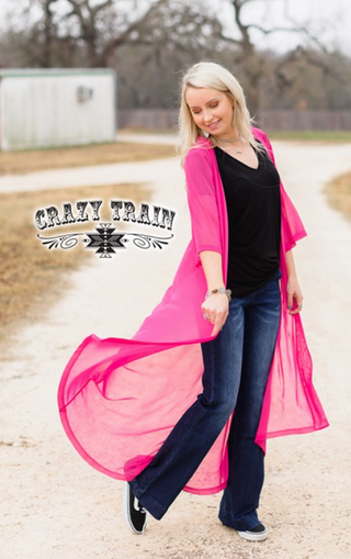 Short Round Duster in Pink
