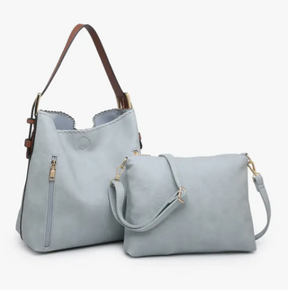 Jen & Co Alexa 2 in 1 Hobo Bag in Grey Teal