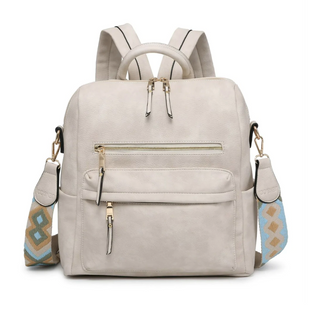 Jen & Co Amelia Backpack in Off White