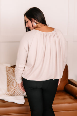 Gathered Together Ruched Oatmeal Top