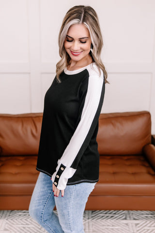 Heart On Your Sleeve Black & White Top