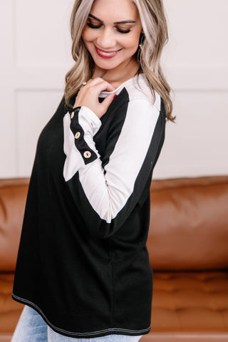 Heart On Your Sleeve Black & White Top