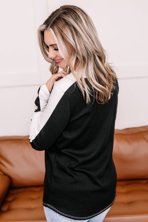 Heart On Your Sleeve Black & White Top