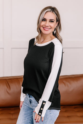 Heart On Your Sleeve Black & White Top