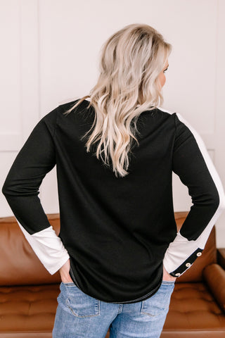 Heart On Your Sleeve Black & White Top