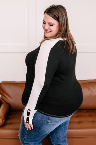 Heart On Your Sleeve Black & White Top