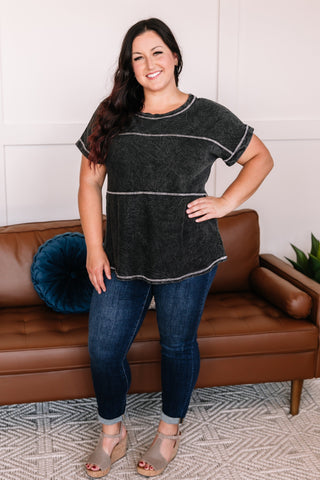 Redundancy In Black Mineral Wash Top