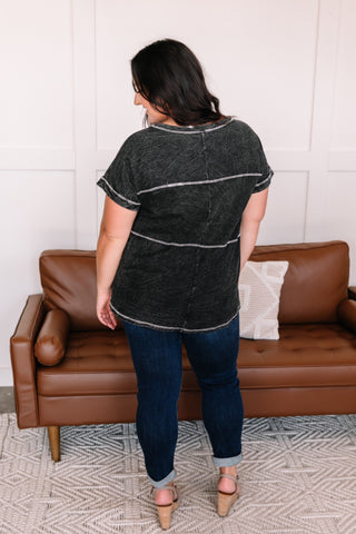Redundancy In Black Mineral Wash Top