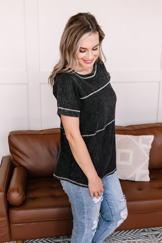 Redundancy In Black Mineral Wash Top