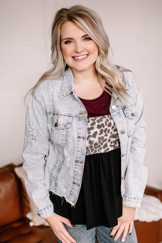 Going Places Pin Striped Denim Jacket
