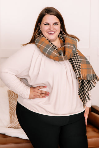 Gathered Together Ruched Oatmeal Top