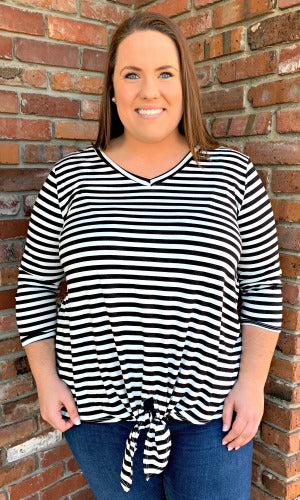 Classy Girl Stripe Top- sale