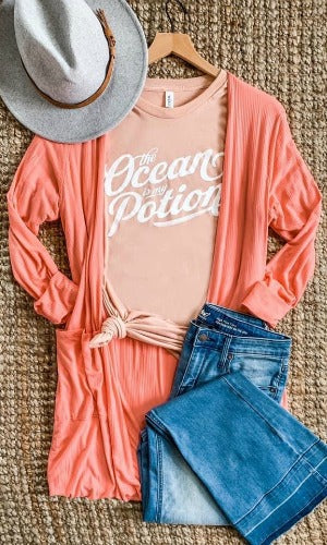 My Everyday Cardi- Coral