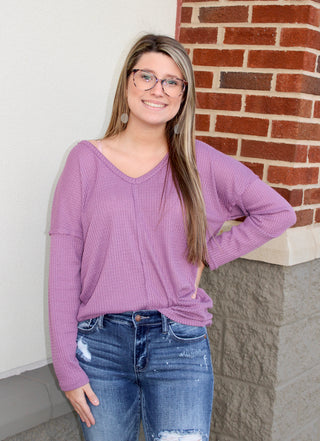 Waffle-y Cute Tee- Lavender