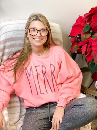 Sweatshirt - fleece interior - pink