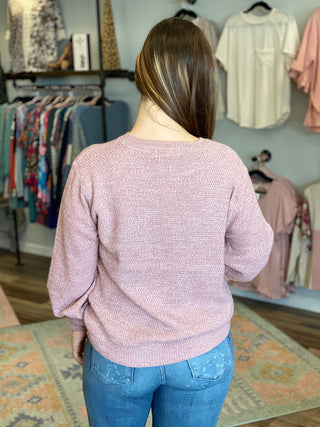 Winter Wishes Sweater- Blush
