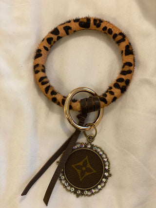 KIG Upcycled LV leopard keychain