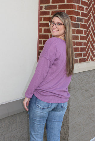 Waffle-y Cute Tee- Lavender