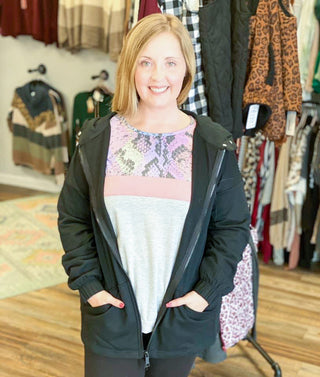 Black Zip Up Hoodie Jacket