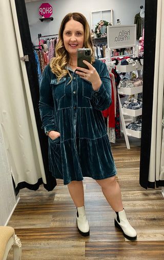 Keeping Me Warm Button Down Dress