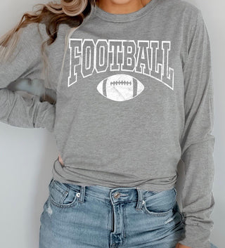 Distressed Football Graphic Long Sleeve Tee